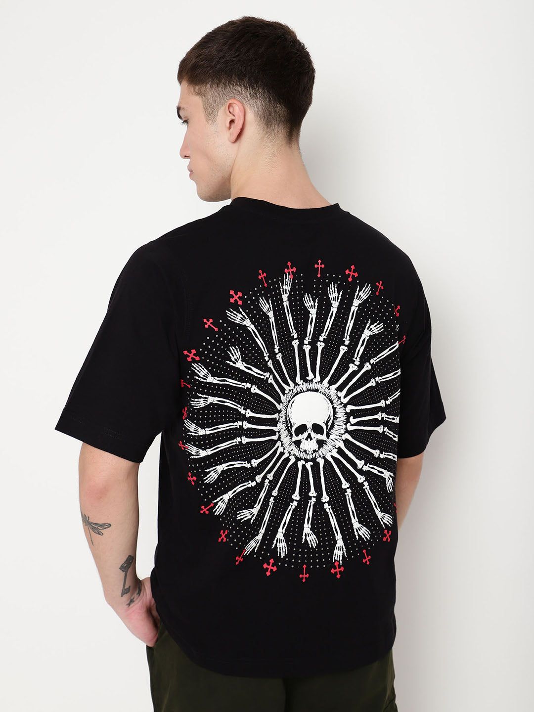 PUNK Black CIRCLE Short Sleeves Oversized Tshirt-L / Black