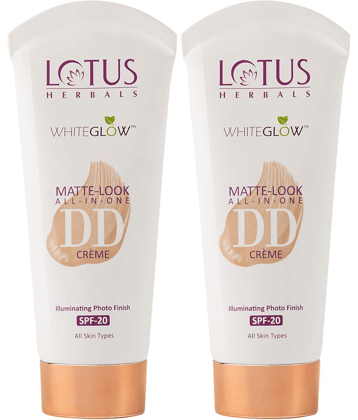 Lotus Herbals Whiteglow Matte Look All In One Dd Cream Spf 20 , Pink Beige 30g (Pack of 2)