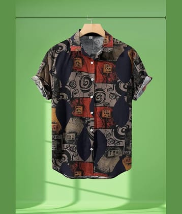 AAPSKA Poly Cotton Regular Fit Printed Half Sleeves Men's Casual Shirt - Blue ( Pack of 1 )