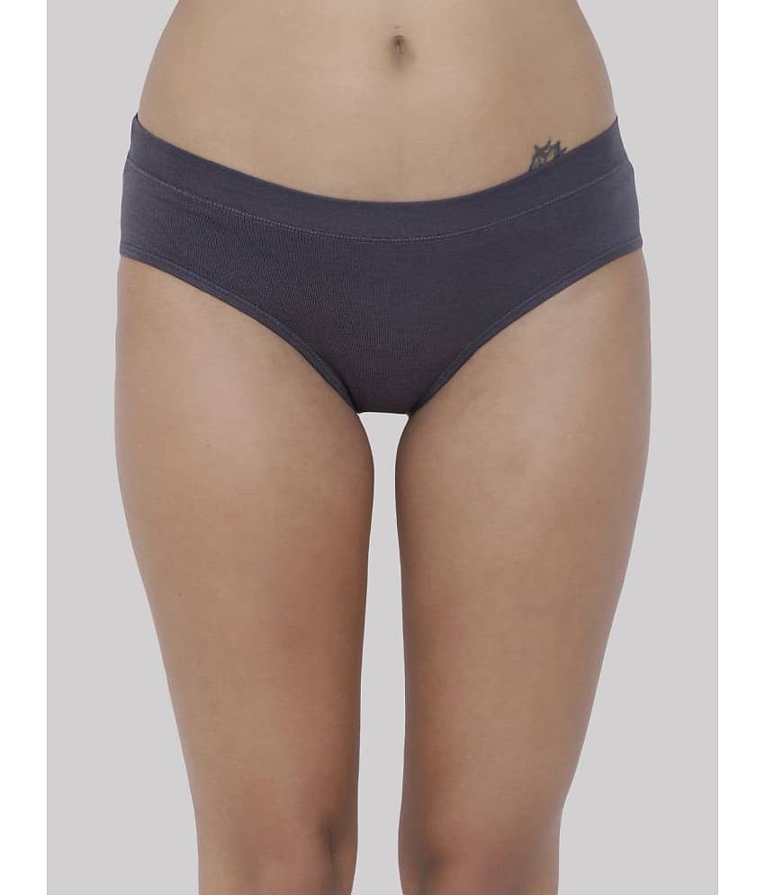 BASIICS By La Intimo Polyester Solid Women's Hipster ( Charcoal ) BCPHP03