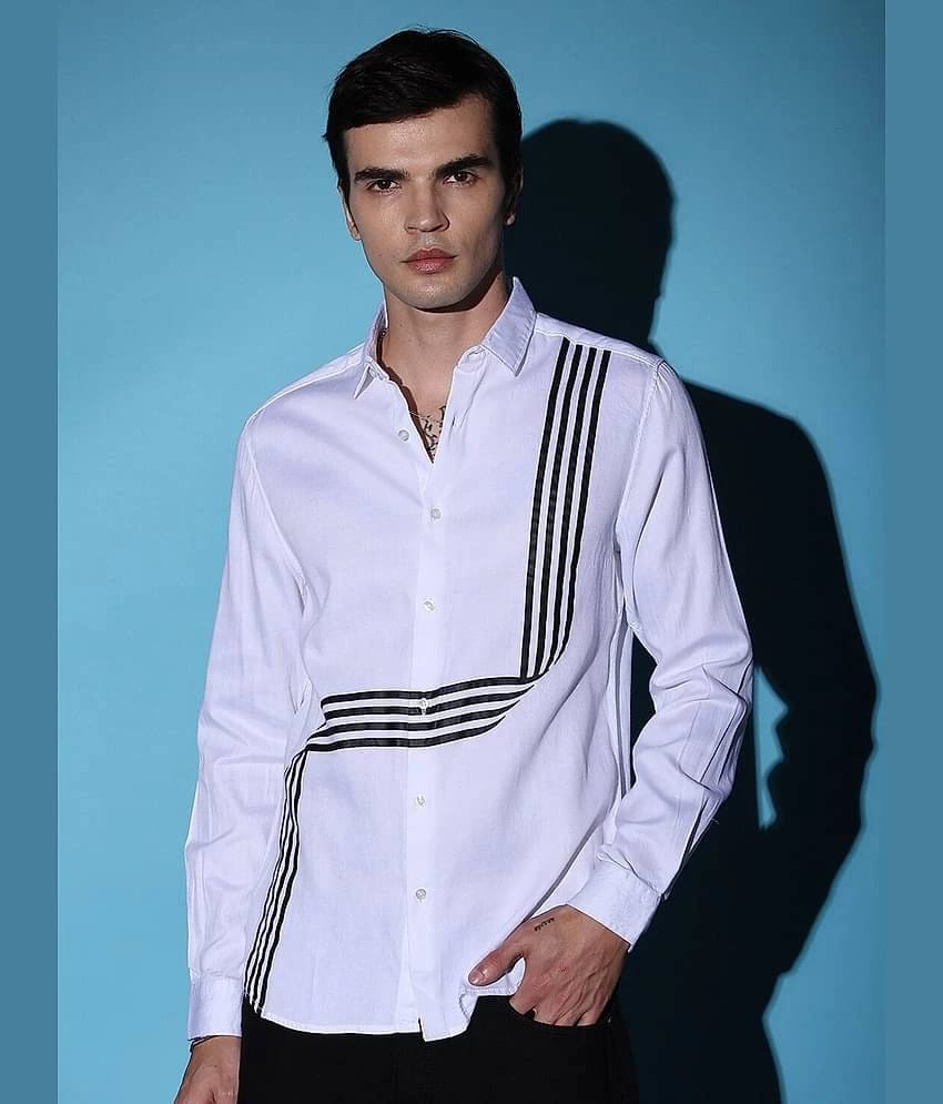 The Indian Garage Co Men Slim Fit Striped Cotton Casual Shirt - None
