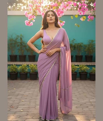 Indy Bliss Satin Solid Regular Saree With Unstitched Blouse Piece ( Black )