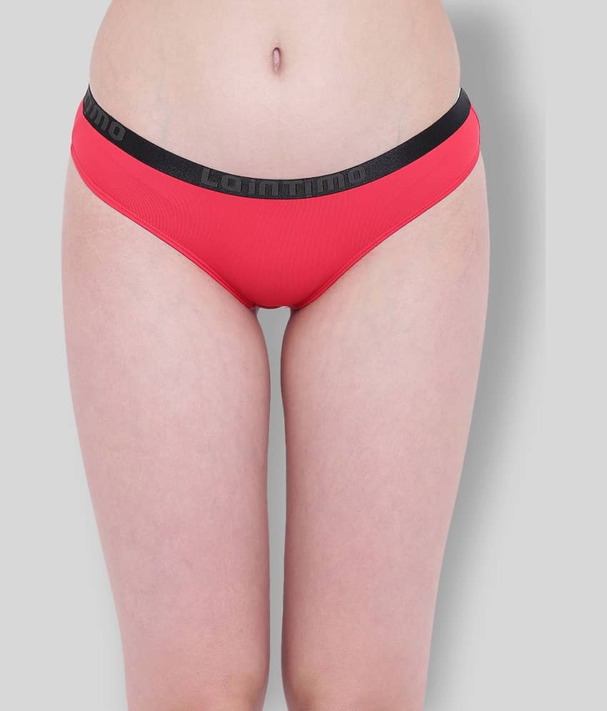 La Intimo Nylon Solid Women's Briefs ( Red )