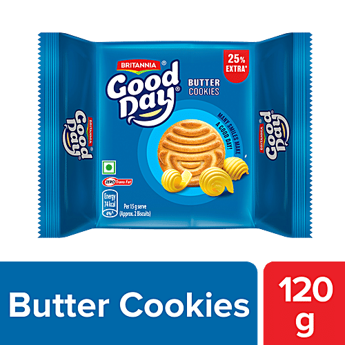 Britannia Good Day - Butter Cookies, Crunchy, Teatime Snack, 120 g