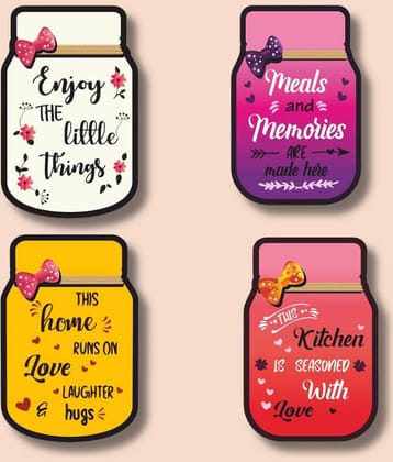 Phirki Studio Wood Fridge Magnet - Pack of 4