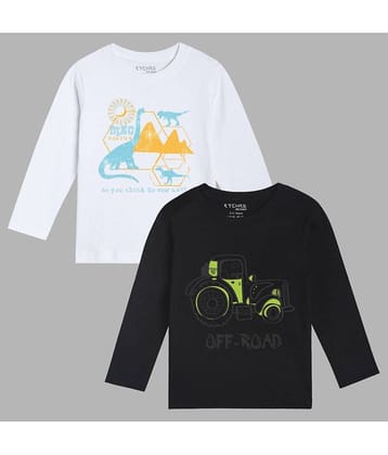 ETCHED DESIGN Pack of 3 Boys Cotton T-Shirt ( Multicolor )