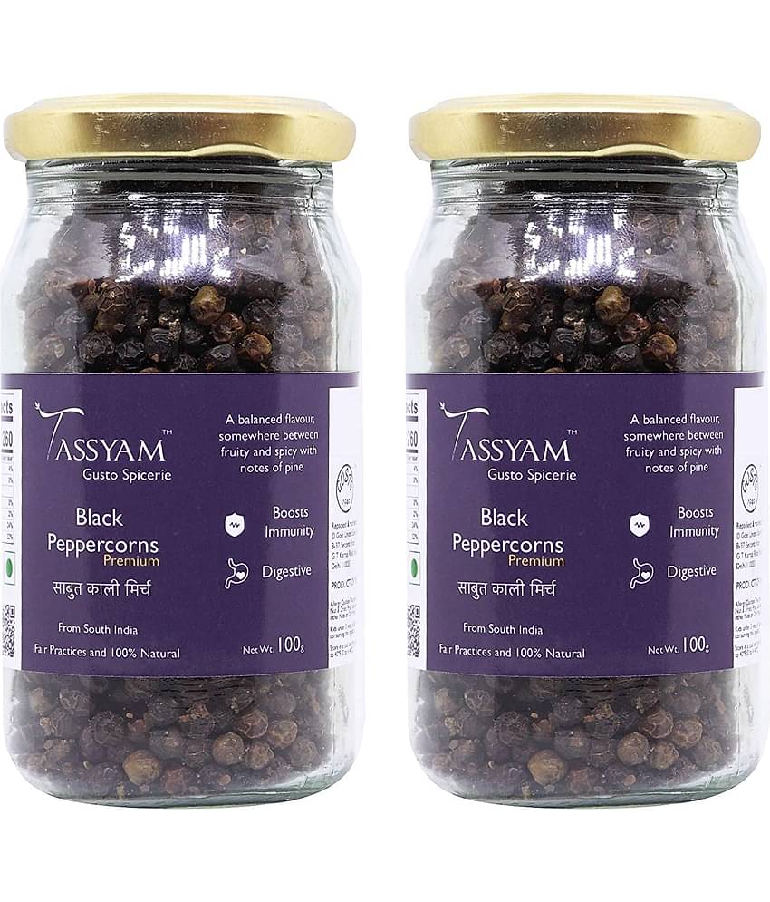 Tassyam - 200 gm Kali Mirch (Peppercorns) (Pack of 2)