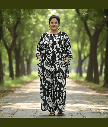 Flavia Creation Women Top With Trousers Co-Ord Set ( Black )