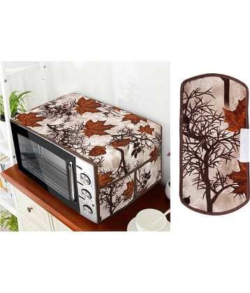 E-Retailer Set of 2 Polyester Brown Microwave Oven Cover -