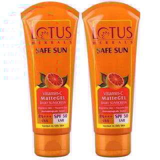 Lotus Herbals Safe Sun Vitamin C Matte Gel Daily Sunscreen  Spf 50  Pa+++  Paraben Free   50G ( Pack Of 2 )