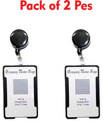 Dey's Plastic 2 ID Badge Holder  ( Black / pack of 2 )
