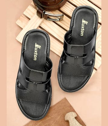 Buxton Black Men's Leather Slipper