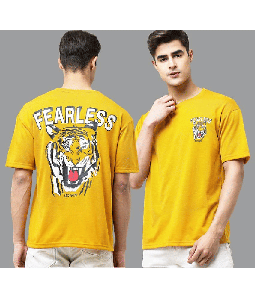 Leotude Pack of 1 Cotton Blend Oversized Fit Men's T-Shirt ( Black )