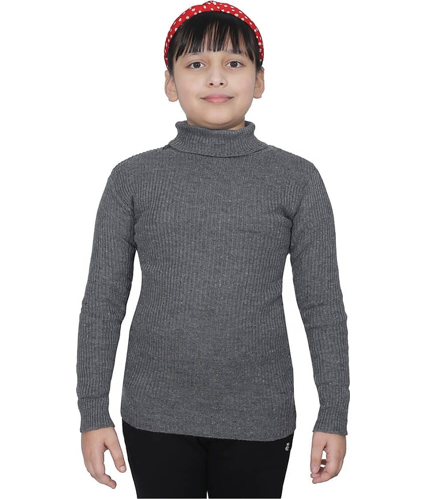 IndiWeaves Pack of 1 Girls Wollen Pullover ( Grey )