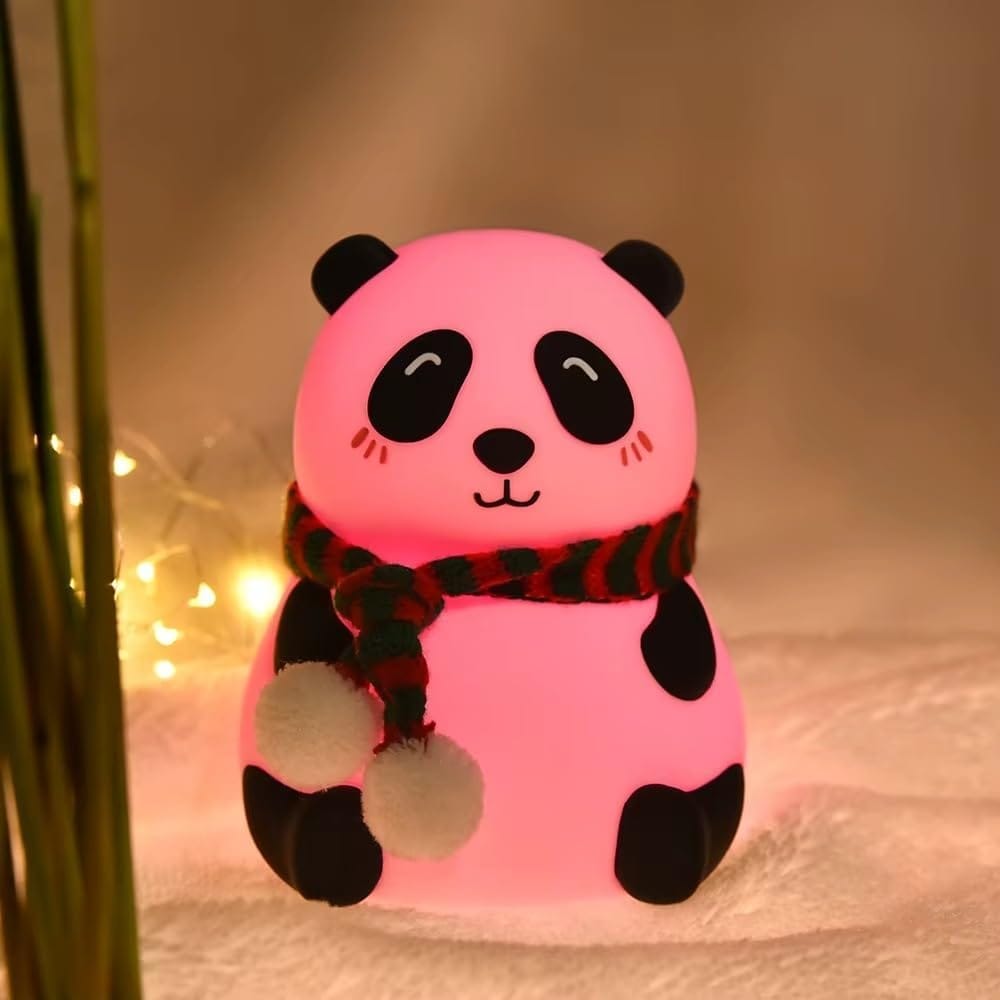 Adorable Panda LED Night Light - Color Changing Silicone Lamp