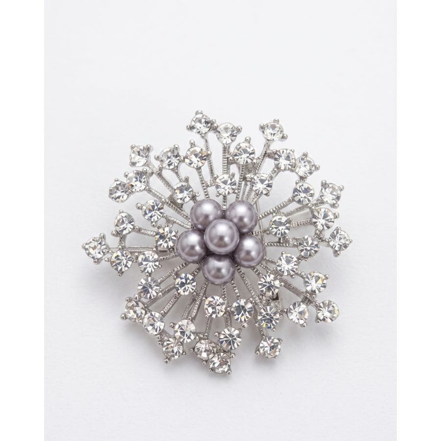 Brooch Crystal Pearl
