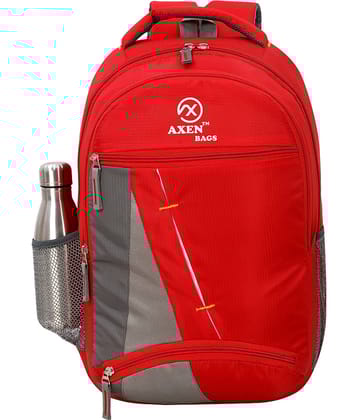 AXEN BAGS - Red Polyester Backpack ( 30 Ltrs )