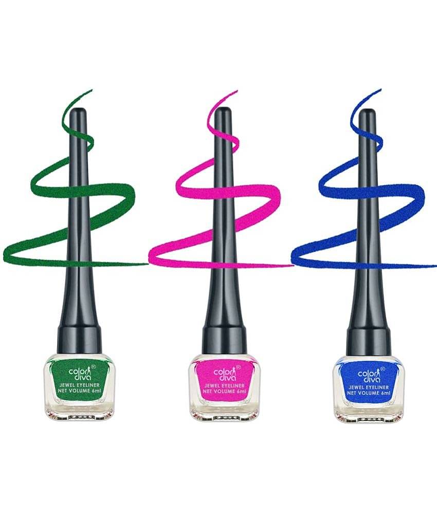 Color Diva - Multi Sheer Eye Liner Liquid ( Pack of 3 )