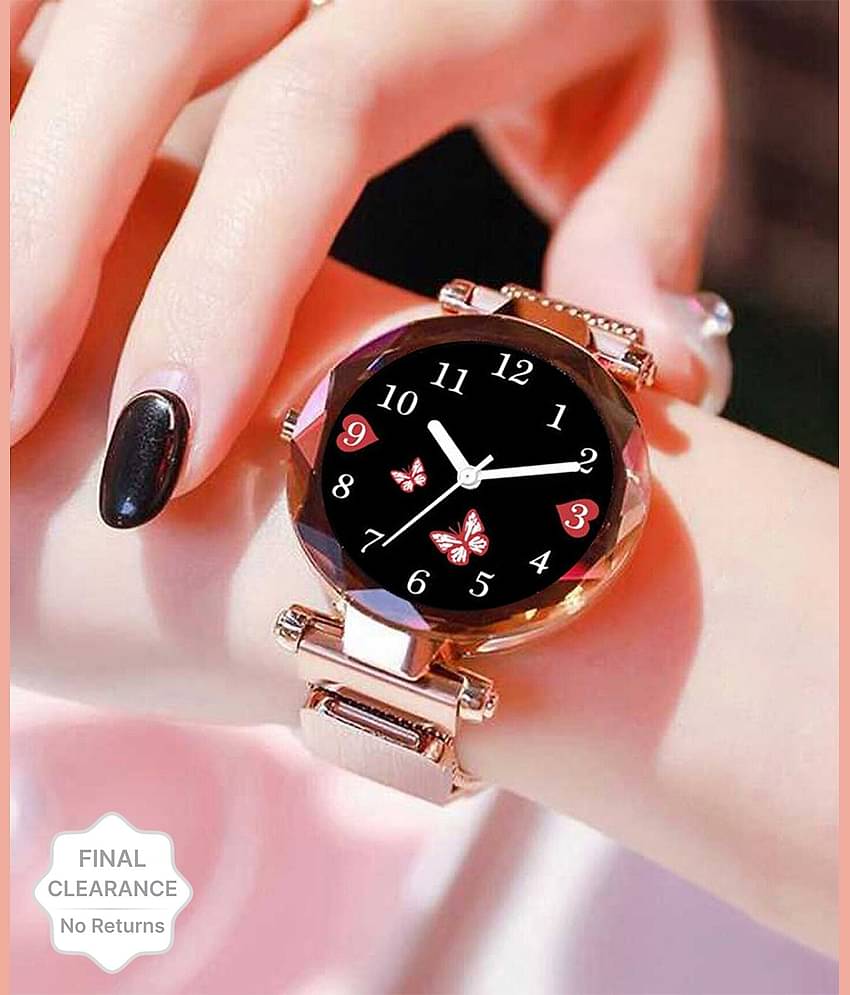 Trex Rose Gold Fabric Analog Womens Watch