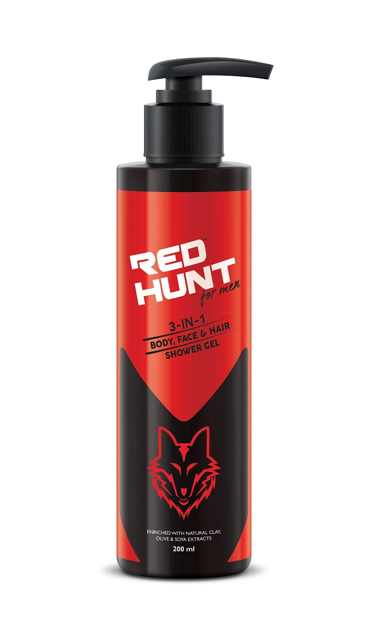 RED HUNT 3-In-1-Shower Gel, Red, 200 ml