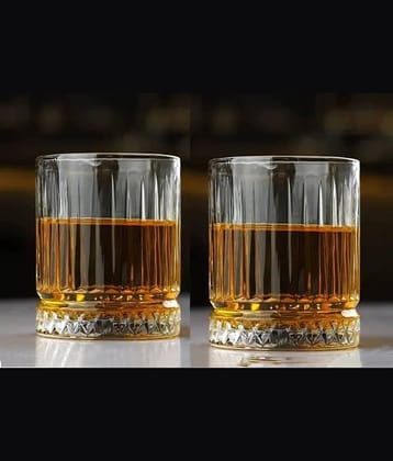 AFAST Classic Whisky Glass Glass Plain Wine Glasses 300 ml ( Pack of 2 ) Transparent