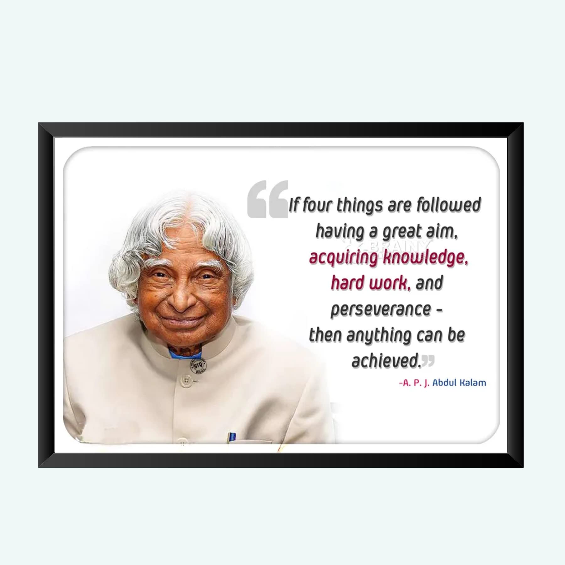 NOKKES A.P.J Abdul Kalam Wall Photo Frame For India Love And Wall Decoration Wall Photo Frame Size 8X12 Inch_A3pp