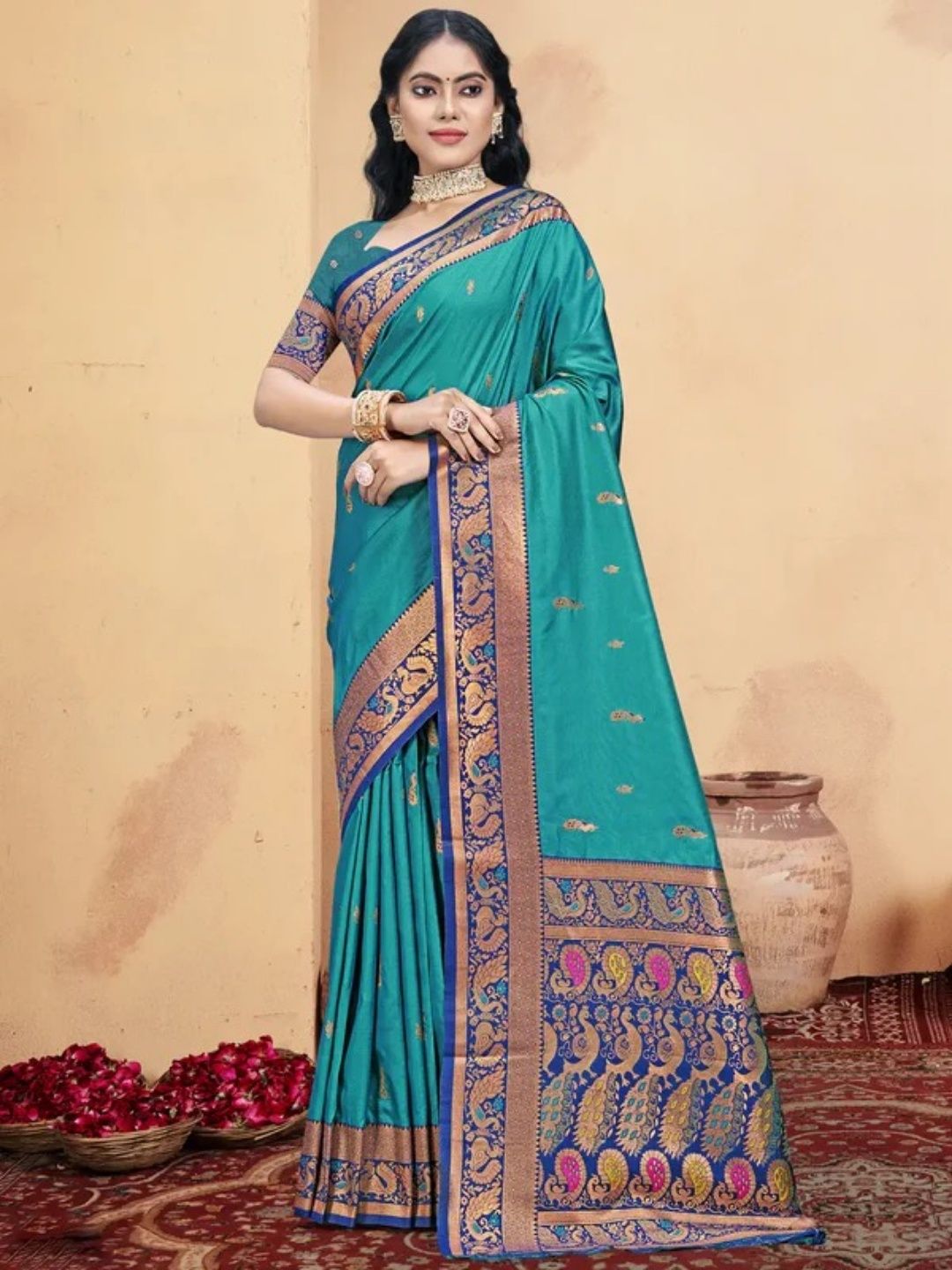 Sky Blue Silk Saree