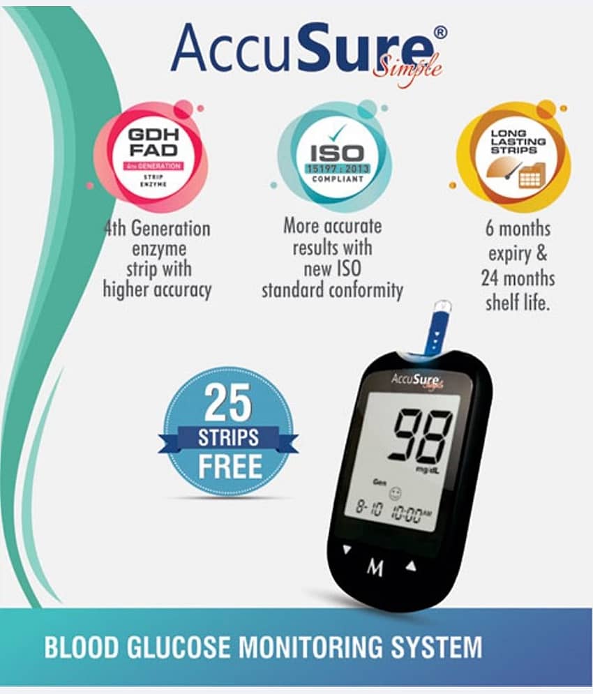 Accusure india SIMPLE METER WITH 25 STRIPS TD: 4183