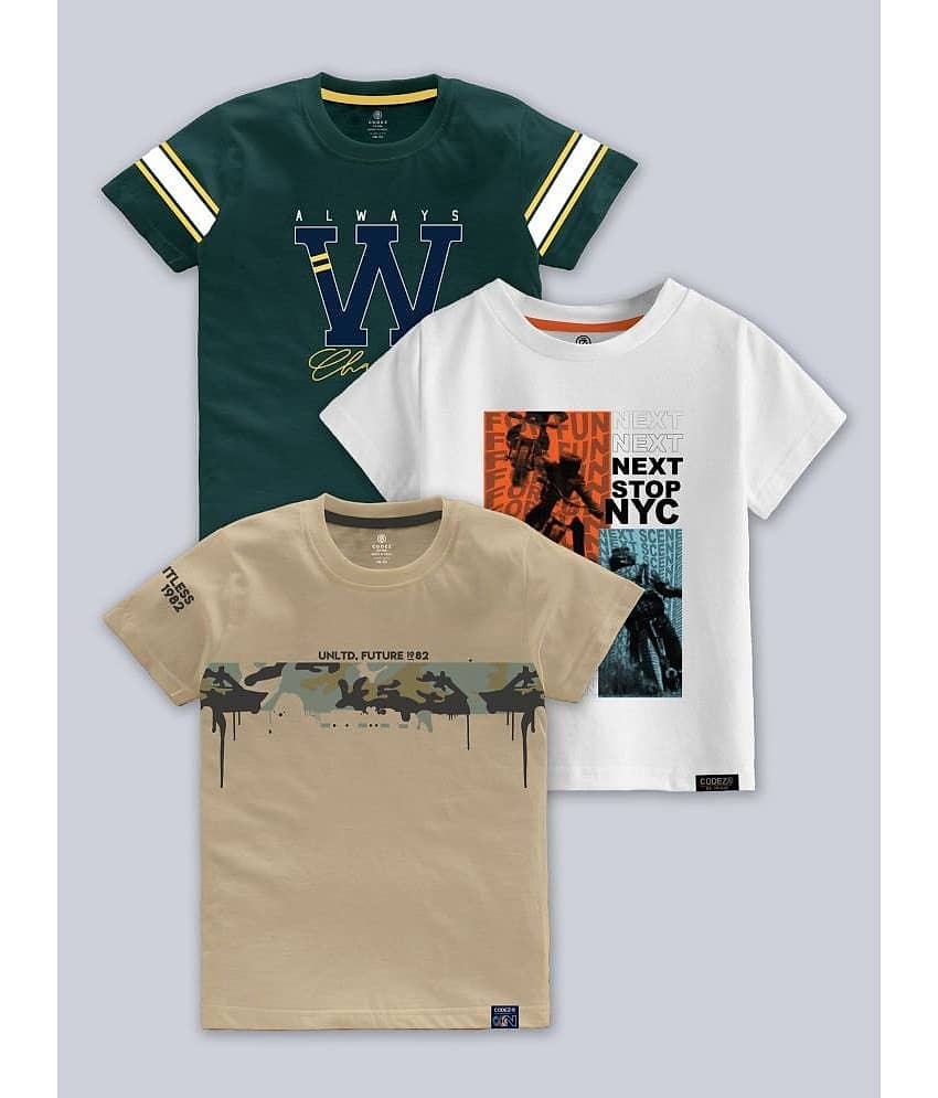 CODEZ Pack of 1 Boys Cotton Blend T-Shirt ( Multi Color )