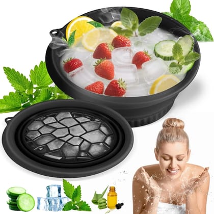 Foldable Silicone Ice Facial Bowl for Face Therapy & Skincare Foldable Silicone Ice Facial Bowl for Face Therapy & Skincare