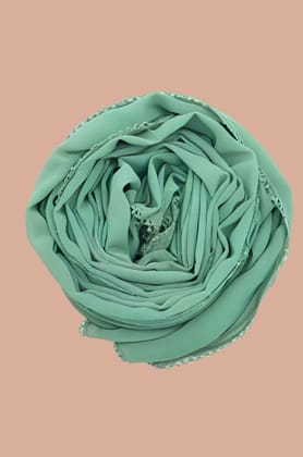 Basic Crochet Chiffon Hijab - Aqua Green-Aqua Green