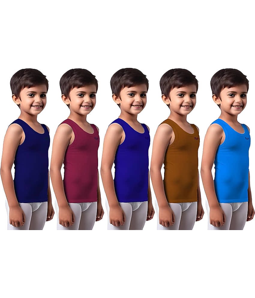 kaseera Pack of 5 Boys Cotton Vest ( Multicolor )