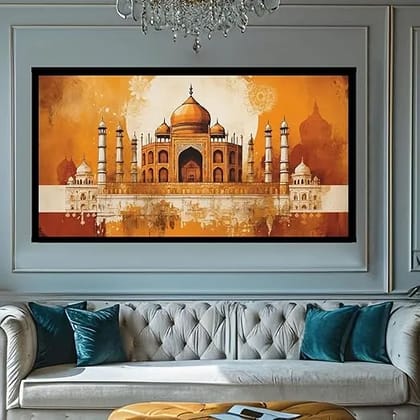 Luminary Framed Canvas Paintings for Living Room, Office, Home, ect | Frame Size (127 X 69 Cm) | Frame Type (Black) | 5-Year Warranty