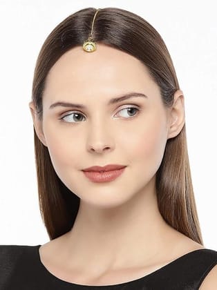 Gold-Plated Handcraft Kundan Maang Tikka