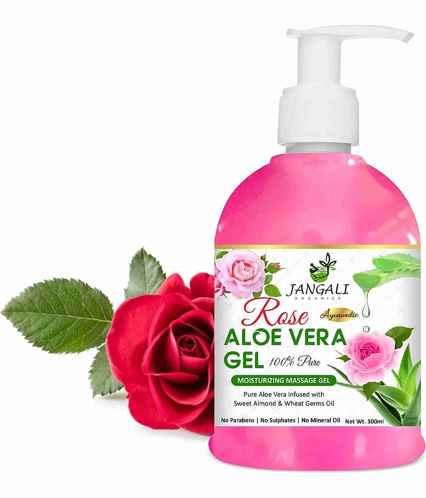 PURE Jangali ORGANICS 100% PURE Rose Aloe Vera Gel for Beautiful Skin & Hair 300ml