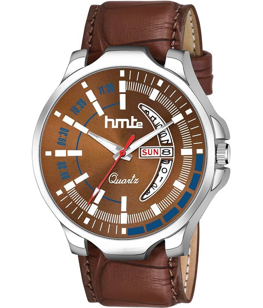 HMTe - Brown Leather Analog Men's Watch
