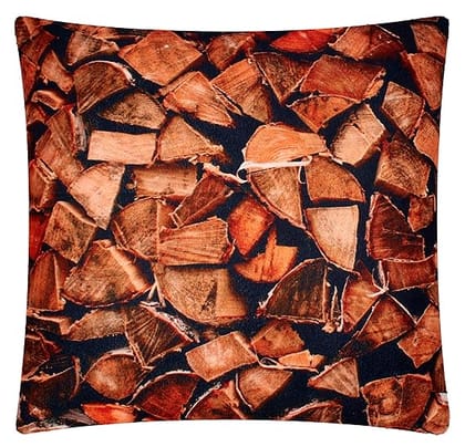 Koko Home Velvet Square Cushion Cover Set of 5 - Stone Age Digital Print, 16x16 Inches (40x40 cm) with Zipper - Beautiful Prints (Metallic Orange)