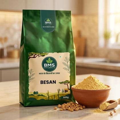 BMS Naturals Besan - 500 gm - One plastic pouch