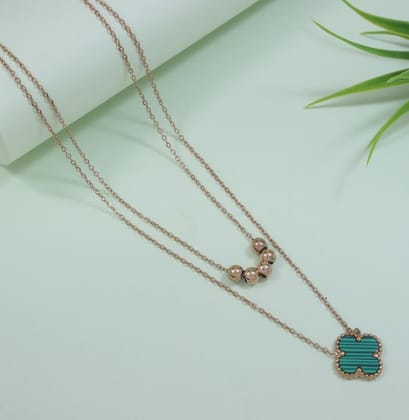 Stainless Steel Small Teardrop Pendent Necklace - STNK 5476