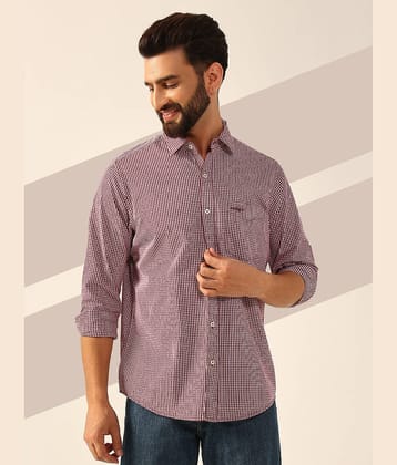 ENSPYR 100% Cotton Regular Fit Checks Full Sleeves Men's Casual Shirt - Maroon ( Pack of 1 )