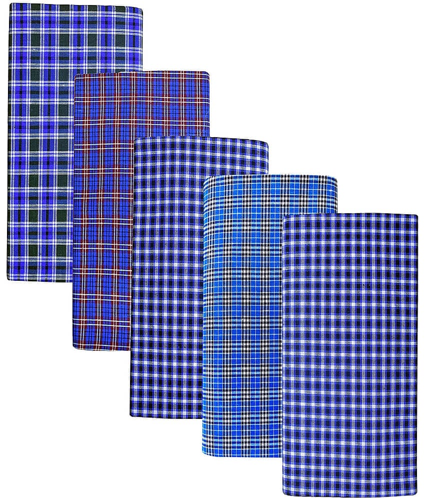 Feather Green Multi Lungi Pack of 5