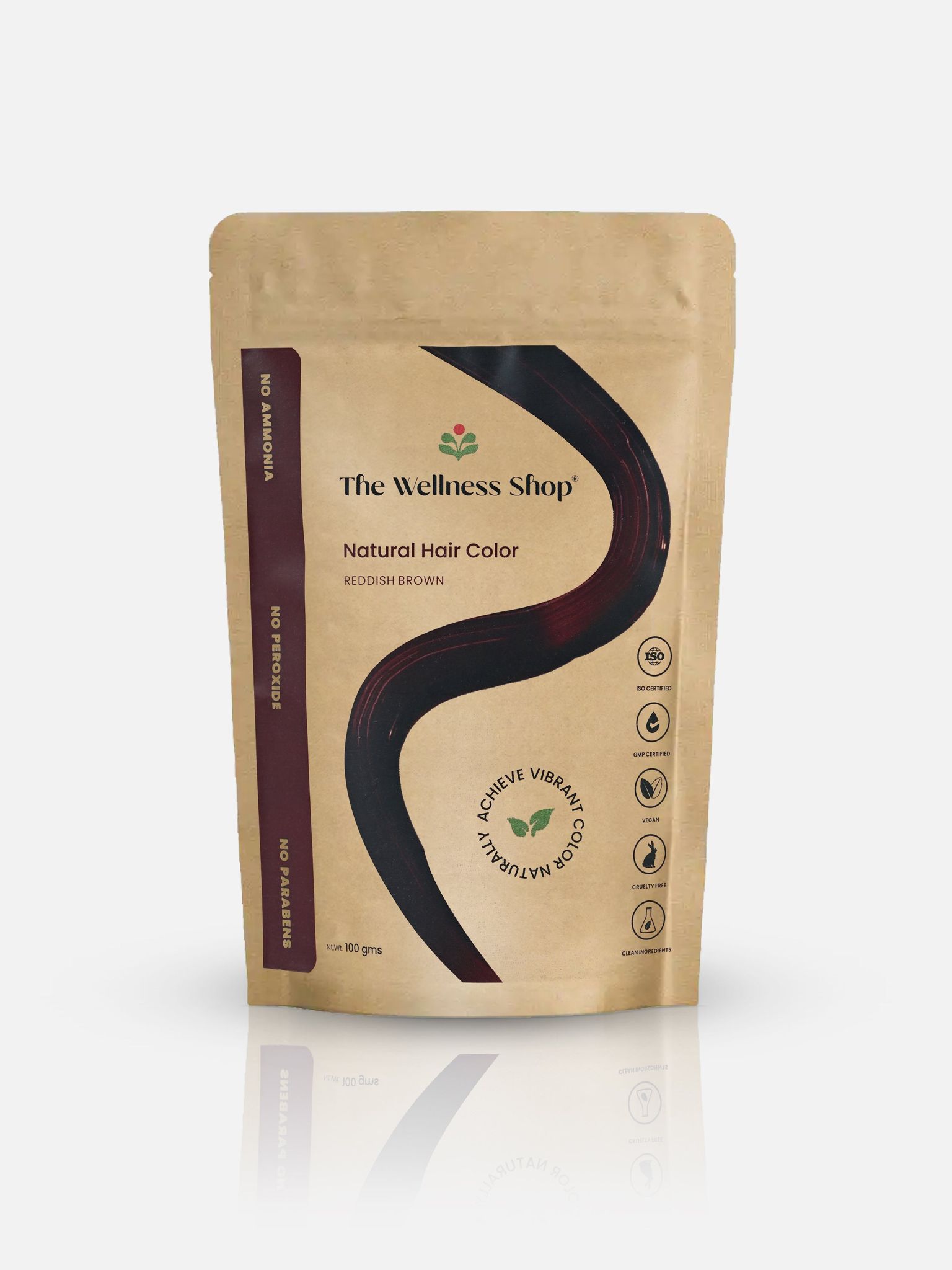NATURAL REDDISH BROWN HAIR COLOUR ( NO AMMONIA, PREMIUM QUALITY, LASTS 3 WEEKS)-Pack of 1
