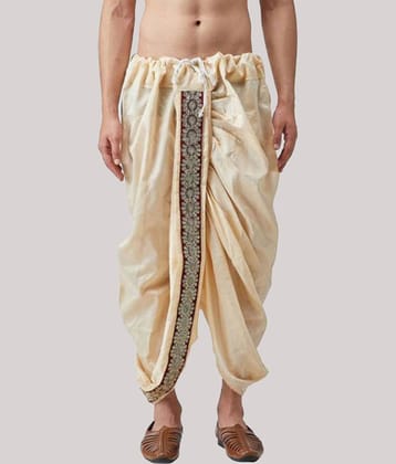 GN hub - Beige Silk Men's Dhoti ( Pack of 1 )