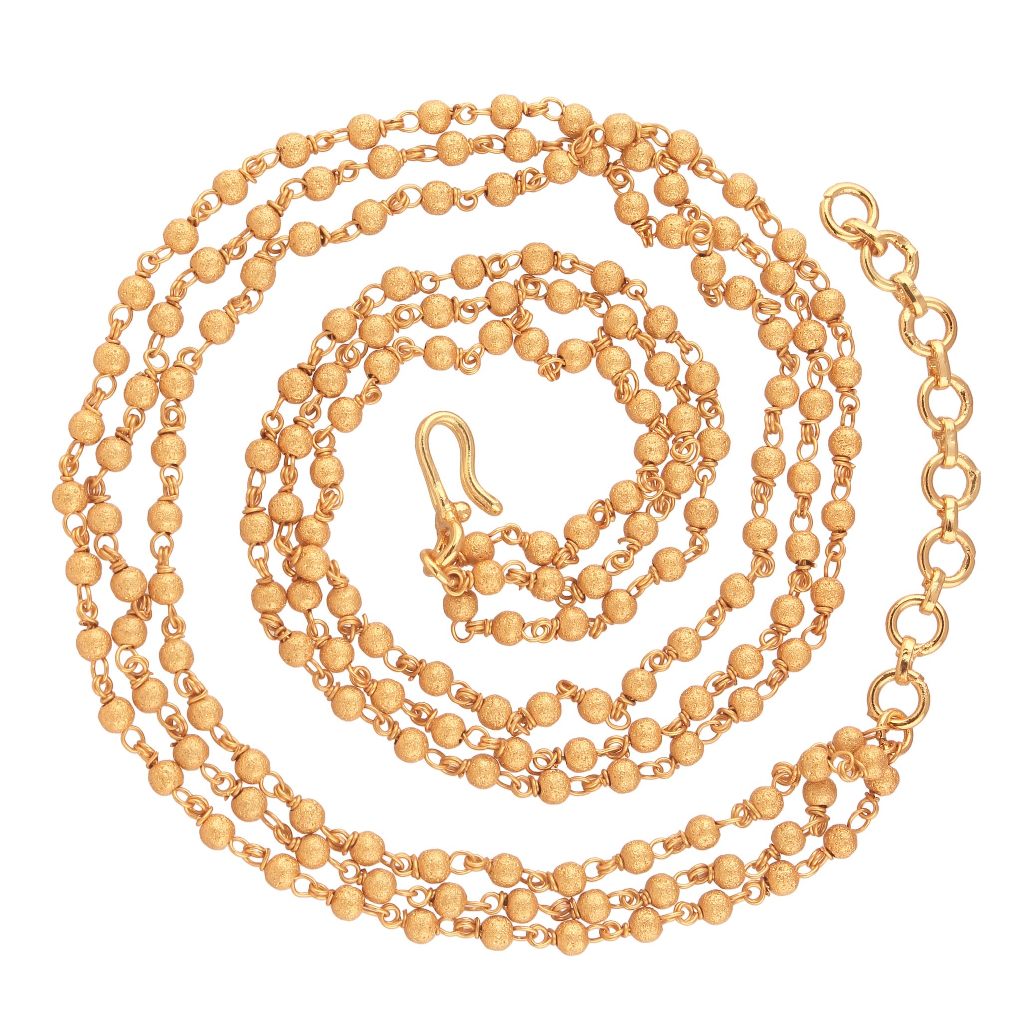 Luxurious Multi-Strand Gold Bead Chain Necklace