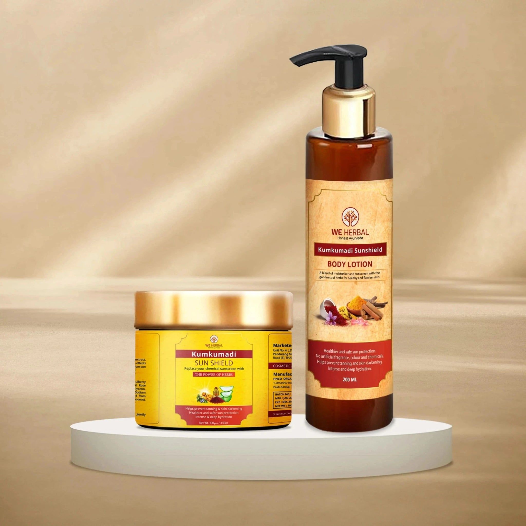 Kumkumadi Sunshield & Kumkumadi Body Lotion Combo-in