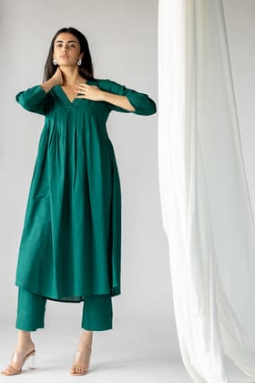 Dark teal kurta set-L