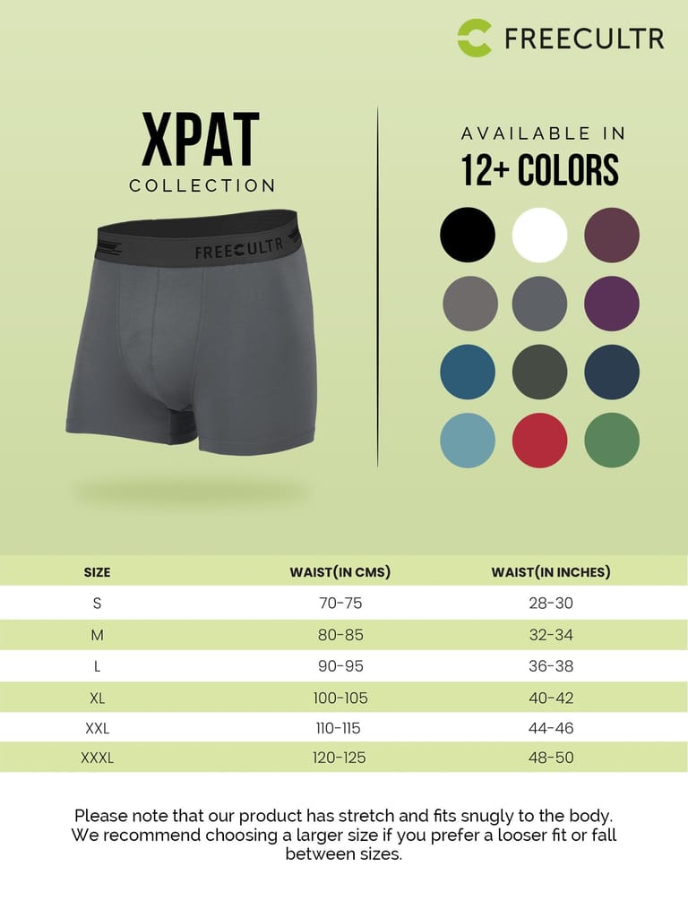 FREECULTR Men's Underwear Anti Bacterial Micromodal Airsoft Trunk - Non Itch No Chaffing Sweat Proof - Pack of 1-Ash Grey