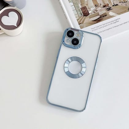 iPhone 13 Electroplating CD Texture Transparent Case-Blue