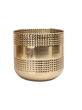 Indoor Golden Hammered Floor Planter