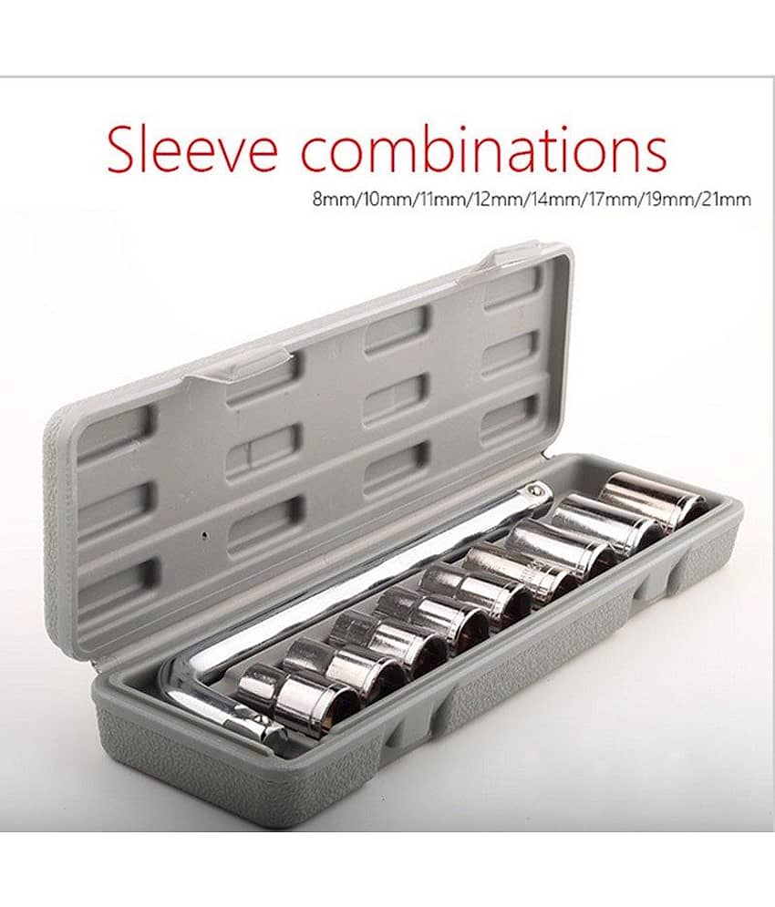 Aiwa TM Plastic Socket Wrench Set (Grey, 10-Pieces)